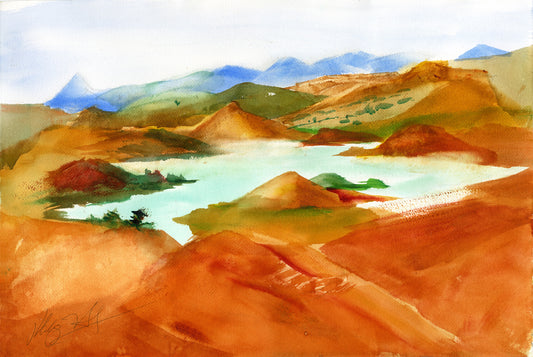 Painted Hills Sunset: Print ~ Framed 13" x 17"